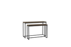 Light & Living Side Table S/2 100x30x70+120x40x82 Cm BRYSON Hout Bruin-zwrt