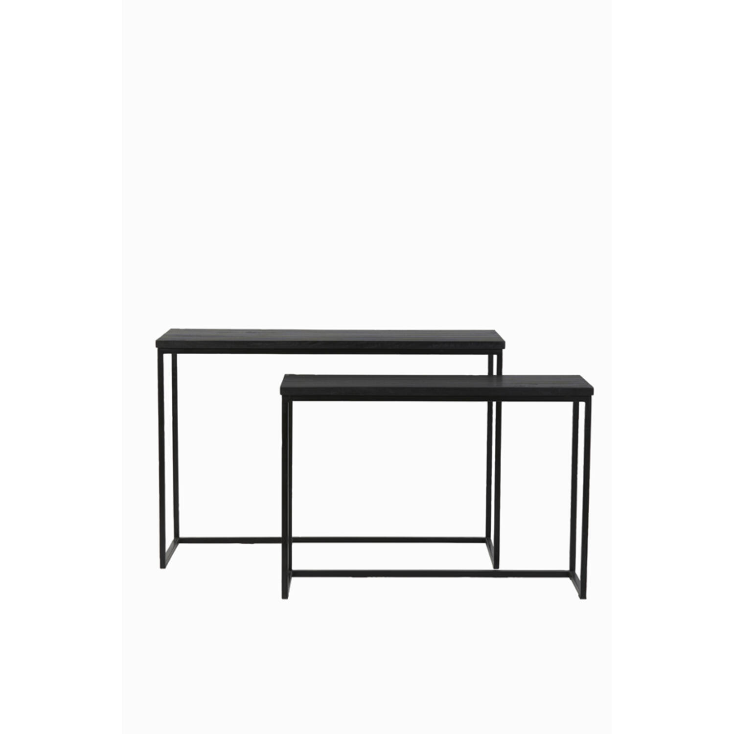light & living Side table S/2 100x30x70+120x40x82 cm BRYSON hout mat zwart