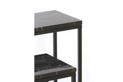 Light & Living Side Table S/2 120x25x72+140x25x82 Cm MORENA Zwrt+agaat Zwrt