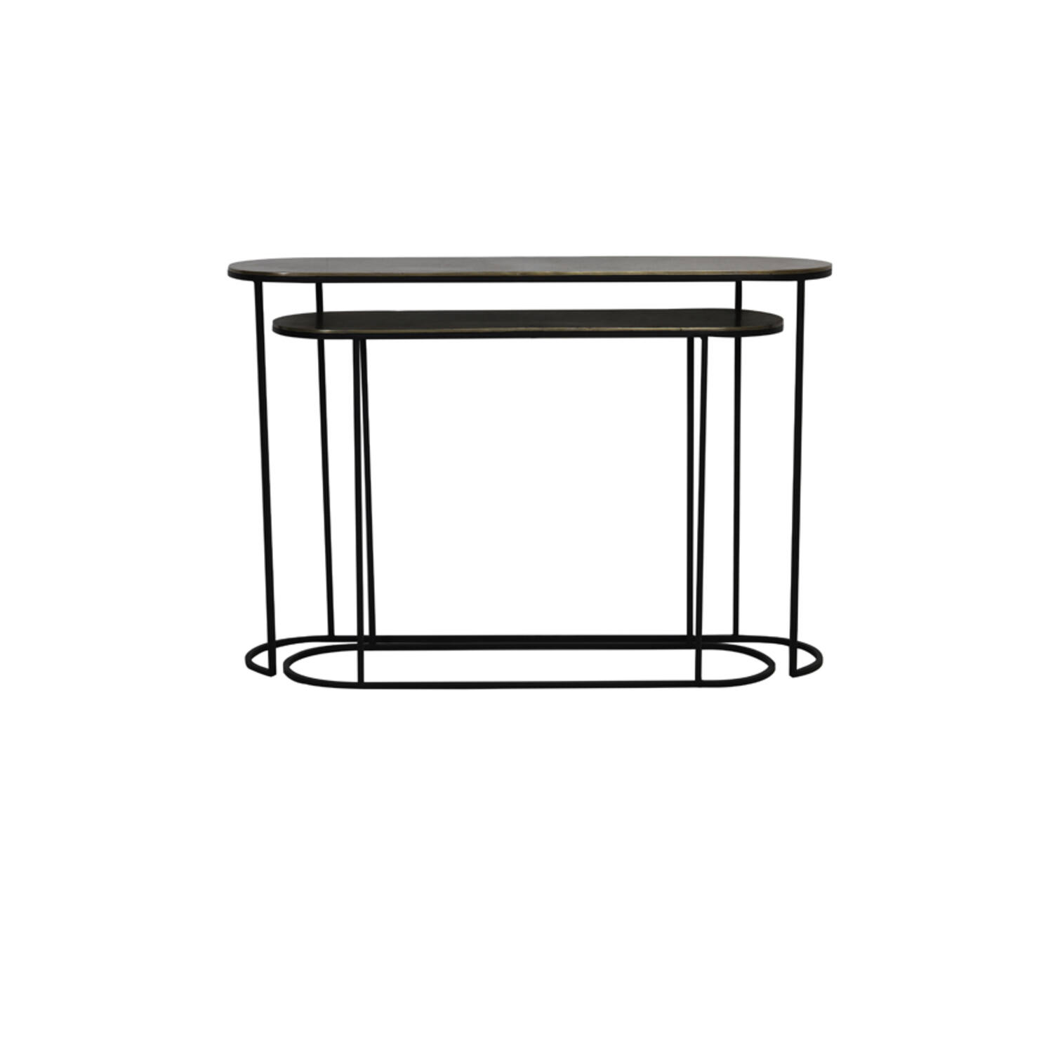Light & Living Side Table S/2 Max 118x28x81 Cm BOCOV Antiek Brons-zwart