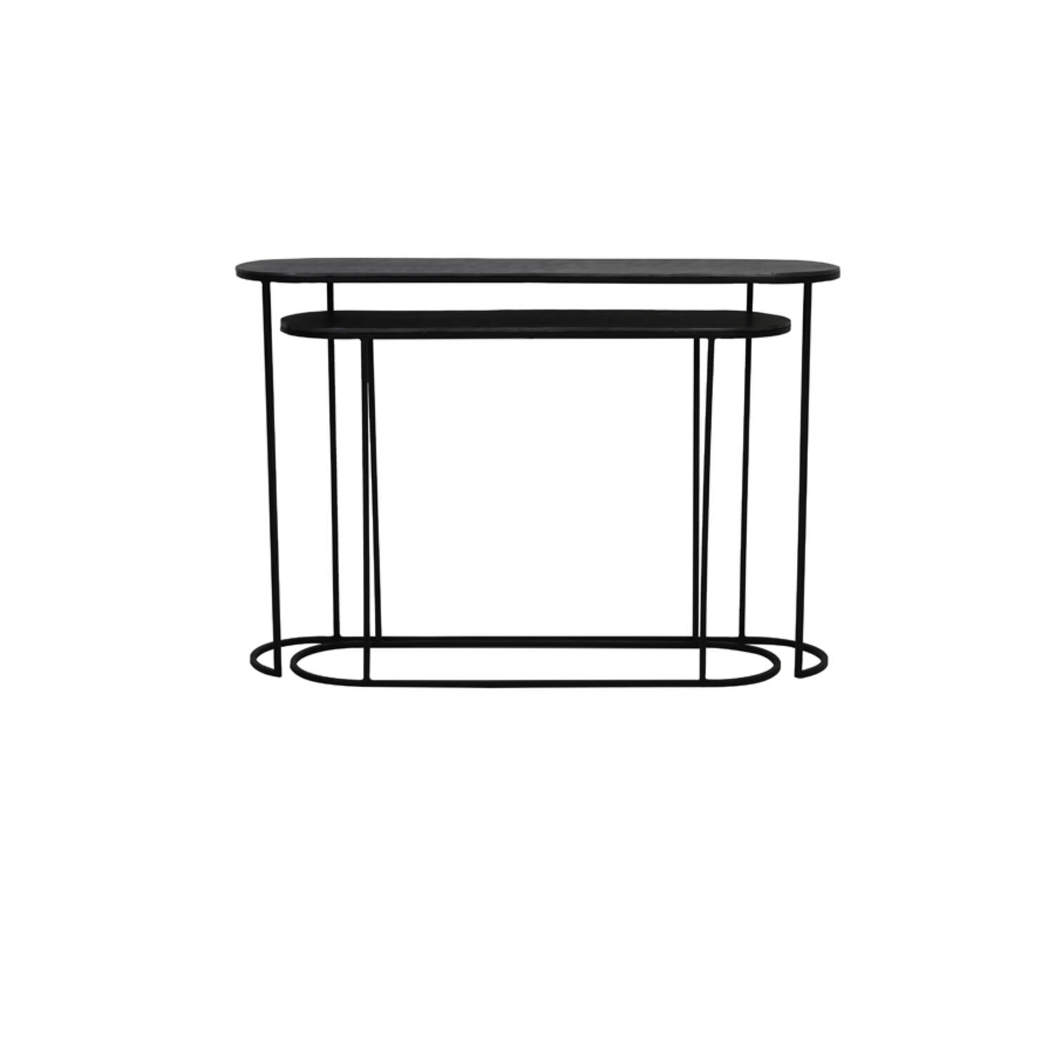 light & living Side table S/2 max 118x28x81 cm BOCOV antiek lood-zwart