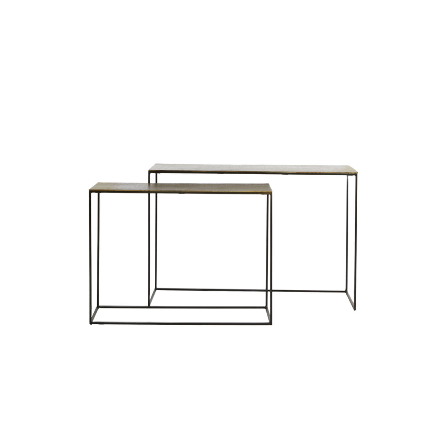 light & living Side table S/2 max 119 5x30 5x78 5 cm ZAYN antiek brons+zwrt