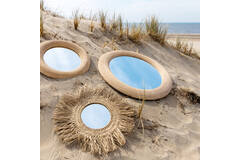 Light & Living Spiegel Ø109 5x4 5 Cm PIEDRE Rotan Naturel