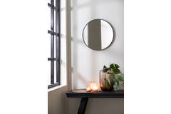 Light & Living Spiegel Ø50 Cm ESPEJO Helder Glas+zwart