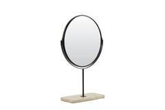 Light & Living Spiegel Op Voet 32 5x12 5x49 Cm RIESCO Travertin Zand-zwart