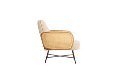 Light & Living Stoel 81x60x79 Cm FIENNE Beige+rotan Naturel