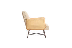 Light & Living Stoel 81x60x80 Cm FIORA Beige+rotan Naturel