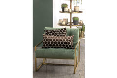 Light & Living Stoel 81x71x70 Cm GENEVE Velvet Olijf Groen+goud
