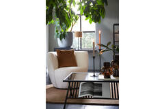 Light & Living Stoel 89x85x74 Cm SENJA Bouclé Wit+zwart Draaivoet