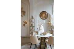 Light & Living Tafel Ø100x78 Cm LEYDA Marmer Wit-antiek Brons