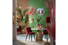 Light & Living Tafel Ø100x78 Cm LEYDA Marmer Wit-antiek Brons