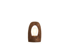 Light & Living Tafellamp 17x8x25 Cm CARINI Hout Mat Donker Bruin
