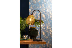 Light & Living Tafellamp 23x18x60 Cm MEYA Mat Zwart+goud