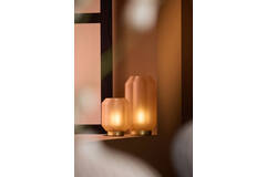 Light & Living Tafellamp LED Ø13x16 5 Cm YVIAS Glas Mat Perzik+goud