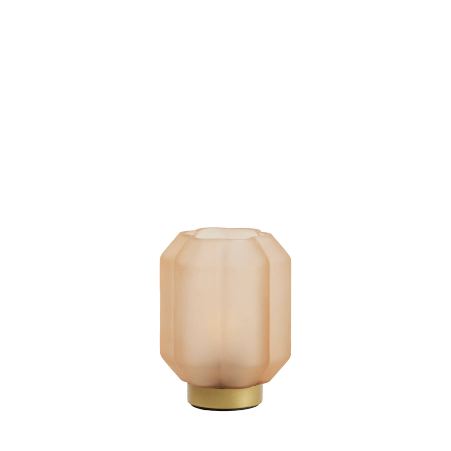 light & living Tafellamp LED Ø13x16 5 cm YVIAS glas mat perzik+goud