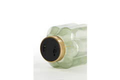 Light & Living Tafellamp LED Ø13x16 5 Cm YVIAS Glas Melk Groen+goud