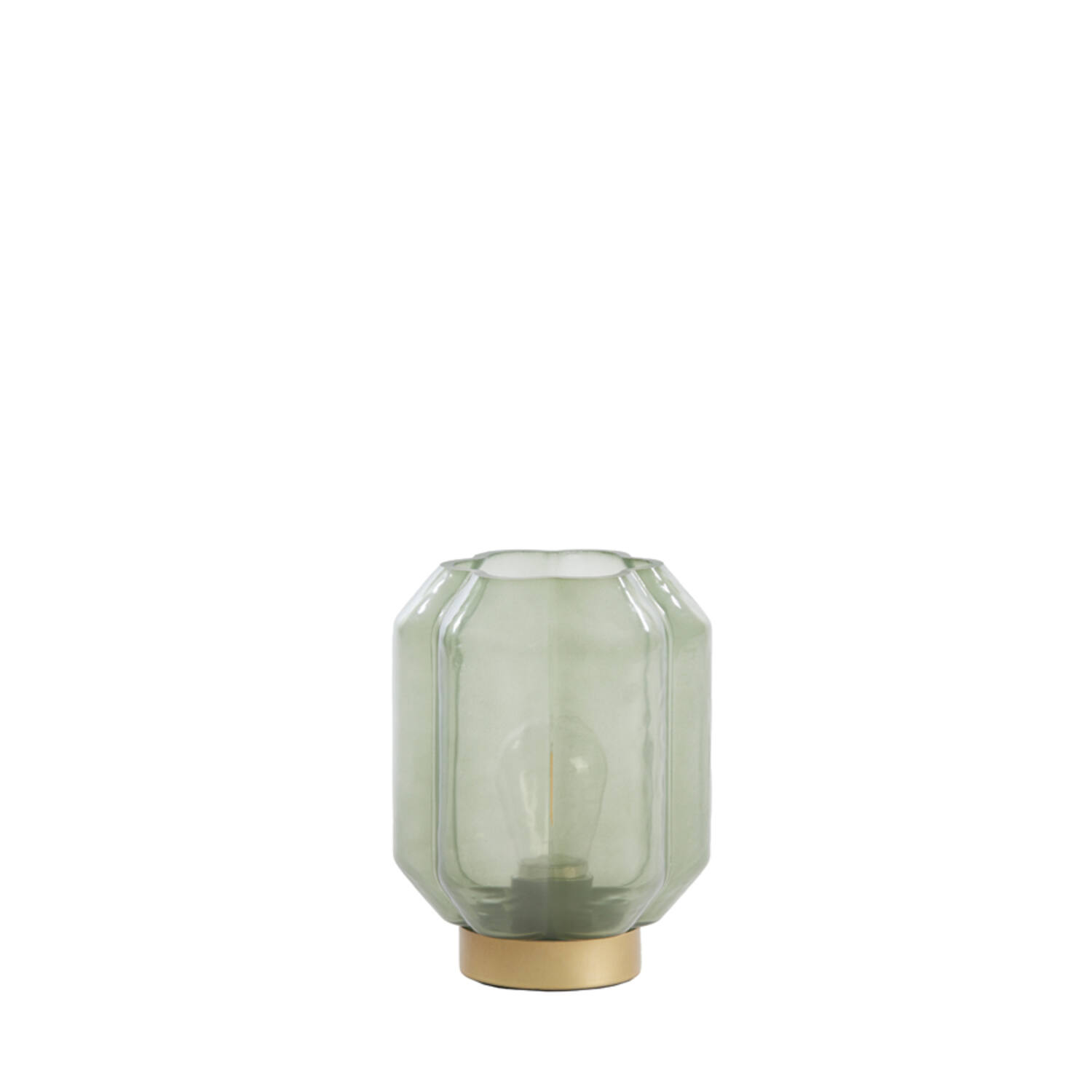 light & living Tafellamp LED Ø13x16 5 cm YVIAS glas melk groen+goud