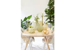 Light & Living Tafellamp LED Ø13x16 5 Cm YVIAS Glas Melk Licht Geel+goud