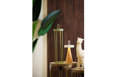 Light & Living Tafellamp LED Ø13x28 5 Cm ANKENTA Crème+hout Naturel