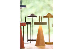 Light & Living Tafellamp LED Ø13x28 5 Cm ANKENTA Olijf Groen+hout Naturel