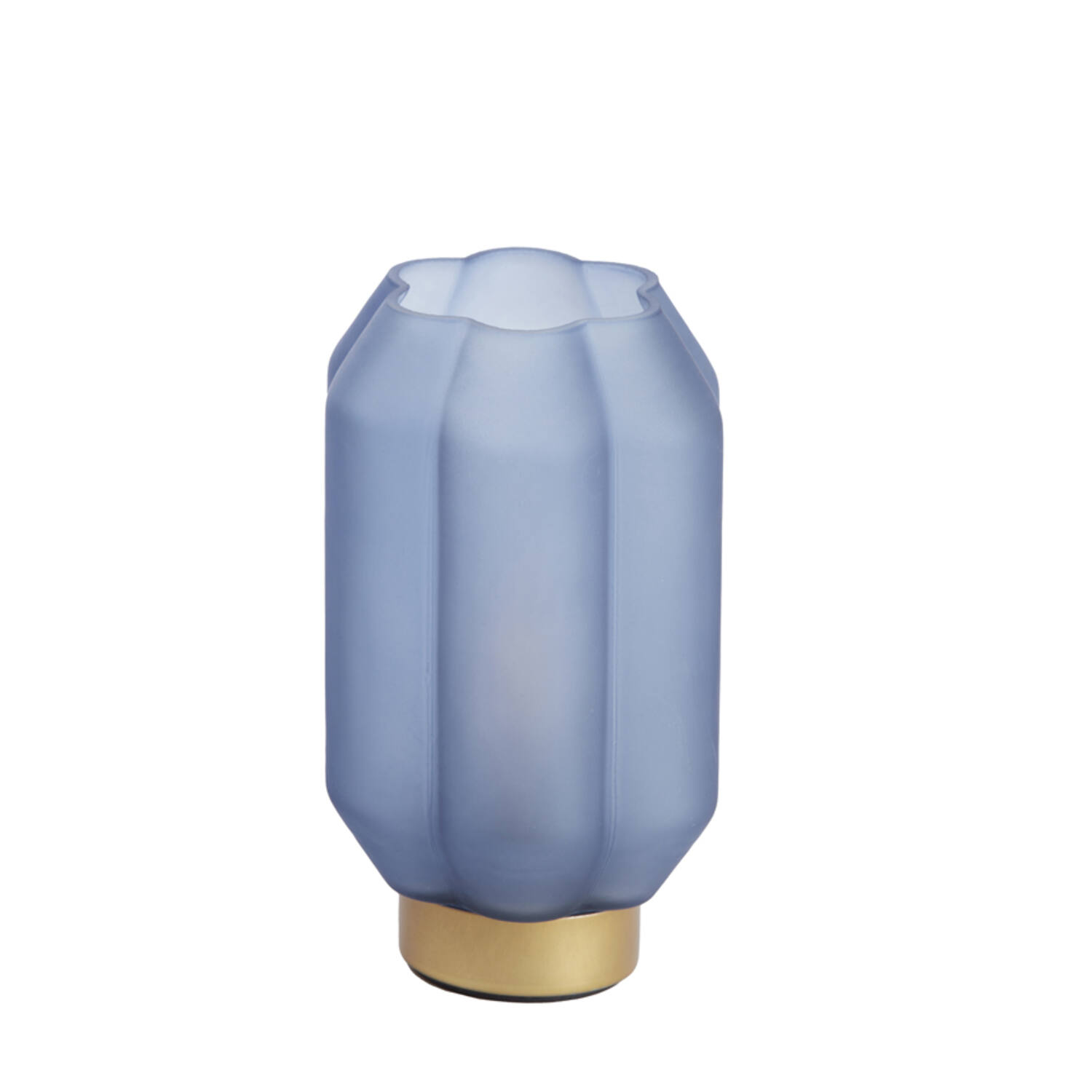 Light & Living Tafellamp LED Ø15x27 Cm YVIAS Glas Mat Donker Blauw+goud