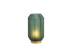 Light & Living Tafellamp LED Ø15x27 Cm YVIAS Glas Mat Donker Groen+goud