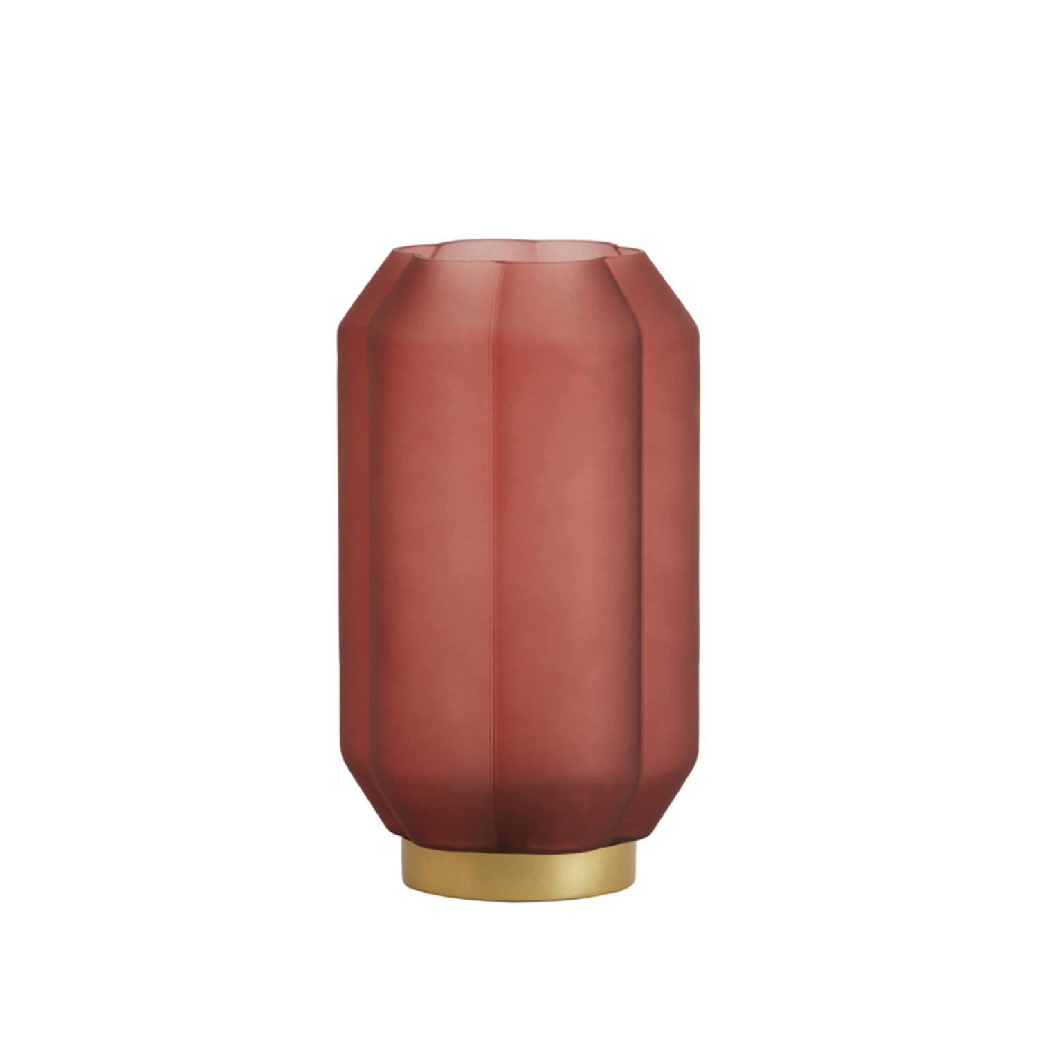 Light & Living Tafellamp LED Ø15x27 Cm YVIAS Glas Mat Steenrood+goud