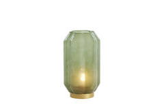 Light & Living Tafellamp LED Ø15x27 Cm YVIAS Glas Melk Groen+goud