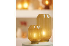 Light & Living Tafellamp LED Ø15x27 Cm YVIAS Glas Melk Licht Geel+goud