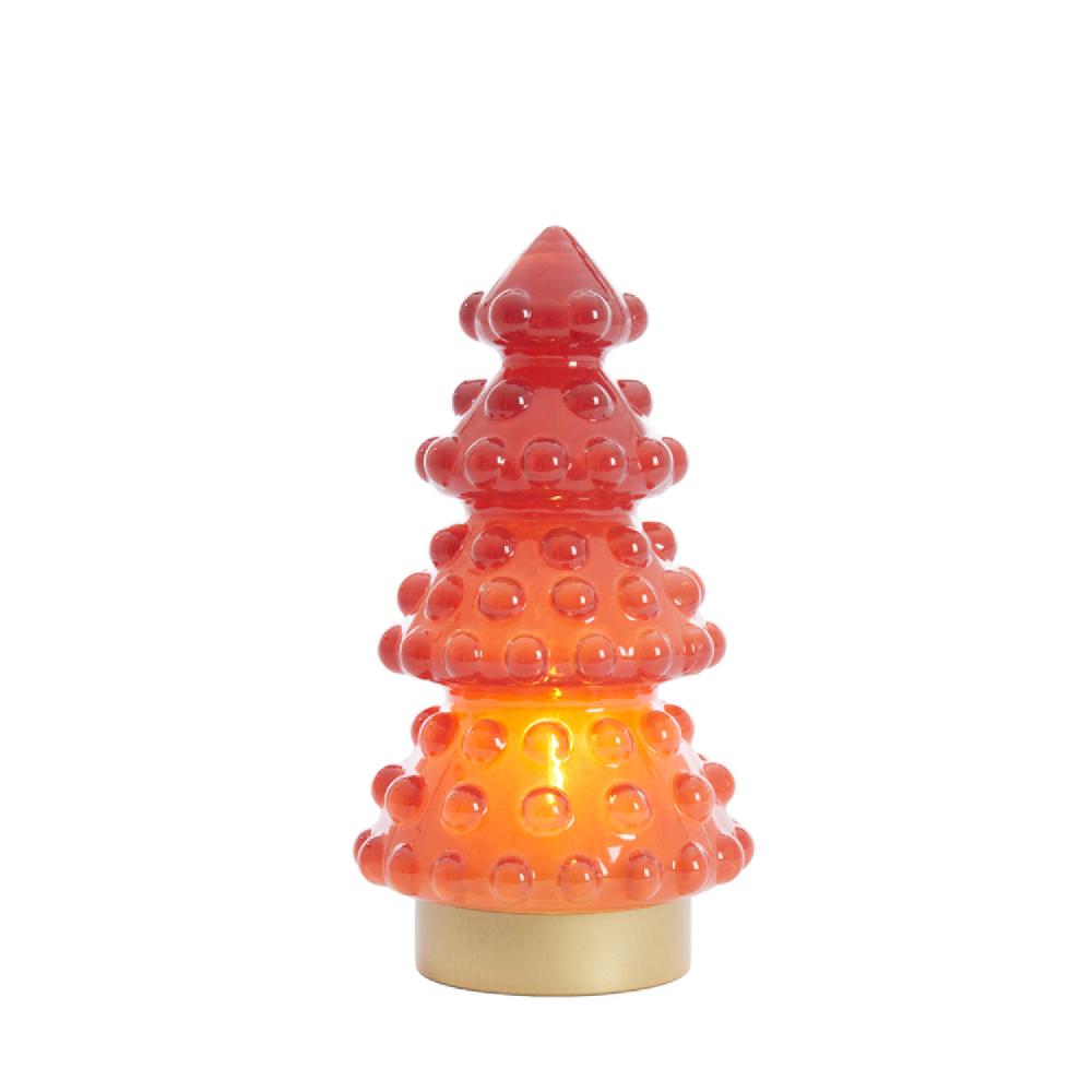 Light & Living Tafellamp LED Ø15x28 5 Cm TREE Melk Steenrood+goud