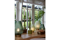 Light & Living Tafellamp LED Ø21x28 Cm TAJERA Glas Mat Licht Groen+goud