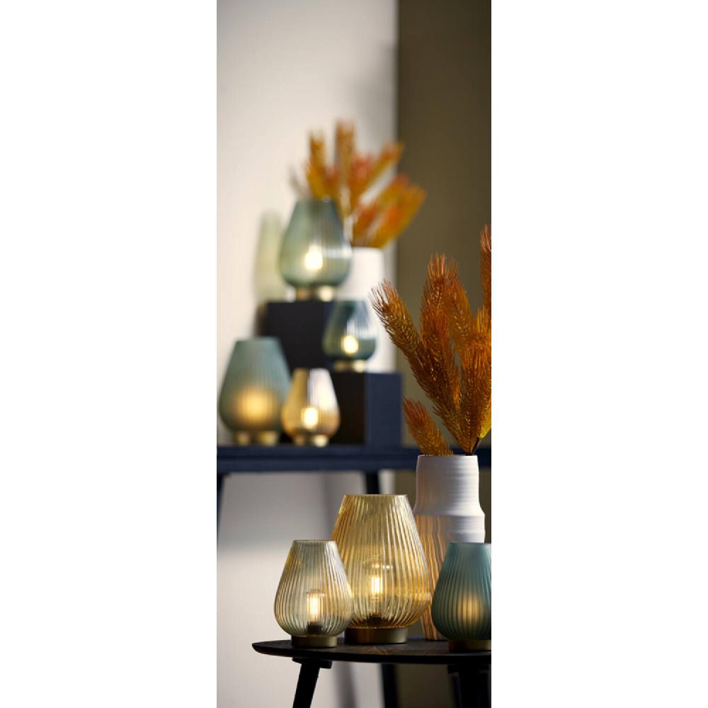 Light & Living Tafellamp LED Ø21x28 Cm TAJERA Glas Okergeel+goud