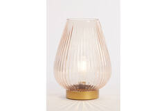 Light & Living Tafellamp LED Ø21x28 Cm TAJERA Glas Perzik+goud
