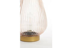 Light & Living Tafellamp LED Ø21x28 Cm TAJERA Glas Perzik+goud