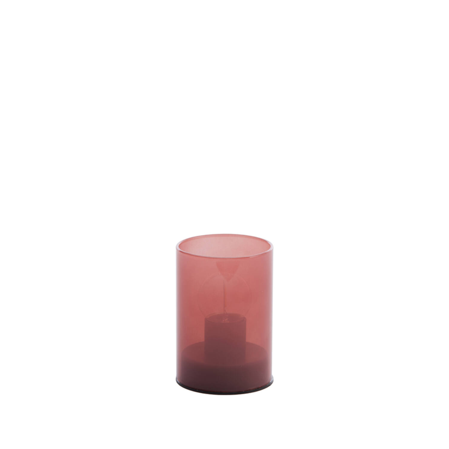 Light & Living Tafellamp LED Ø7x10 Cm VAZOLLA Glas Melk Donker Oud Roze