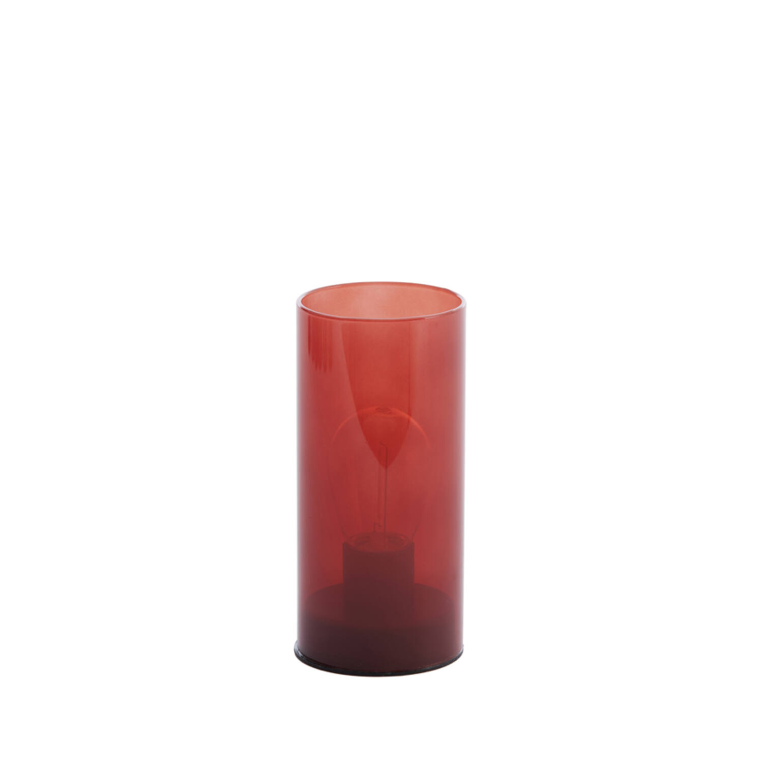 Light & Living Tafellamp LED Ø7x15 Cm VAZOLLA Glas Melk Donker Rood