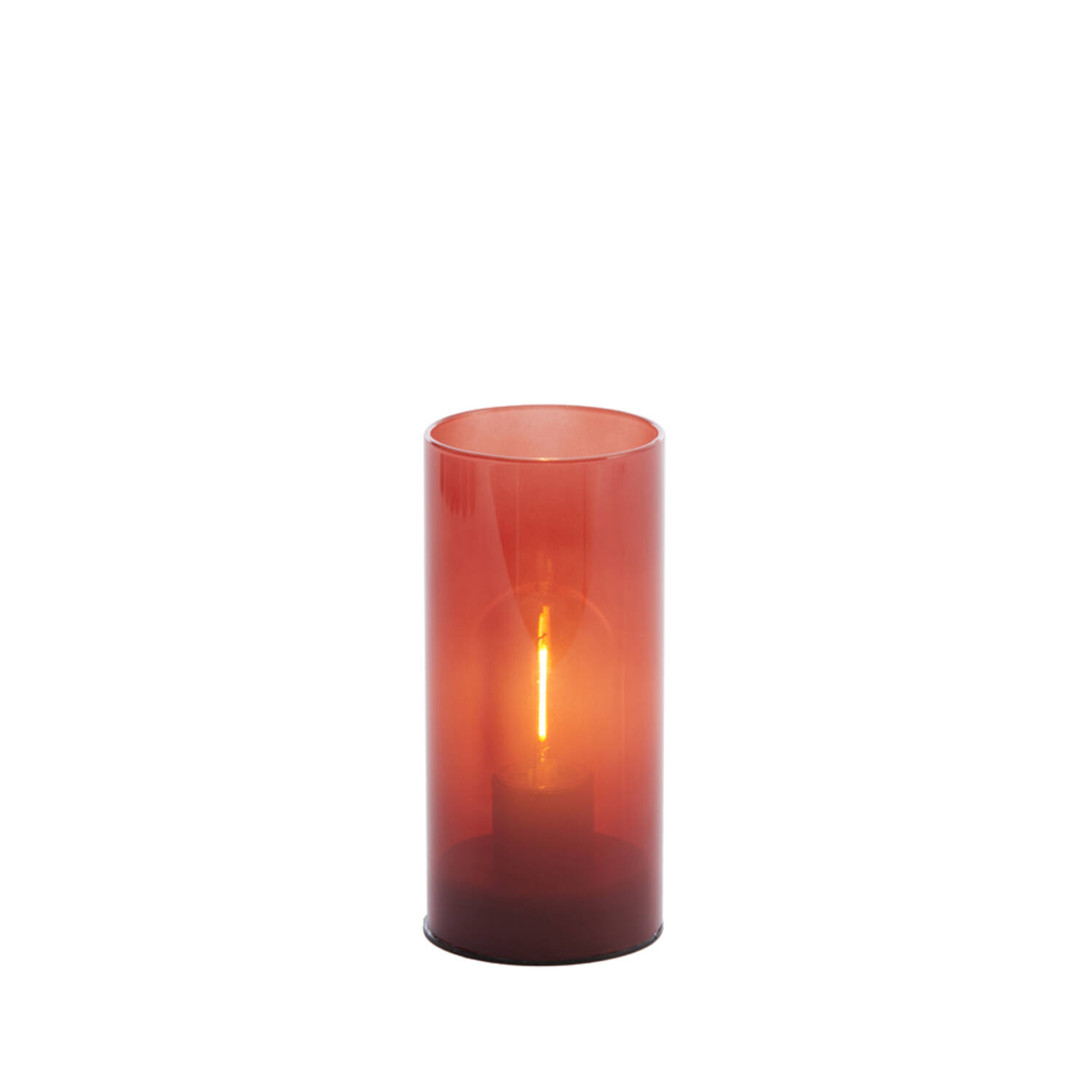 Light & Living Tafellamp LED Ø7x15 Cm VAZOLLA Glas Melk Donker Rood