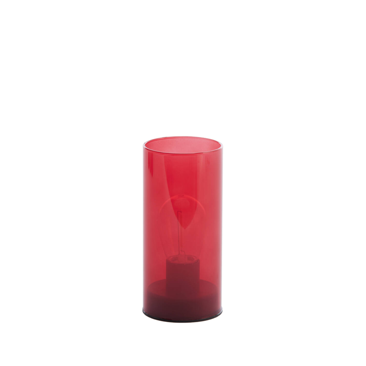 Light & Living Tafellamp LED Ø7x15 Cm VAZOLLA Glas Melk Rood