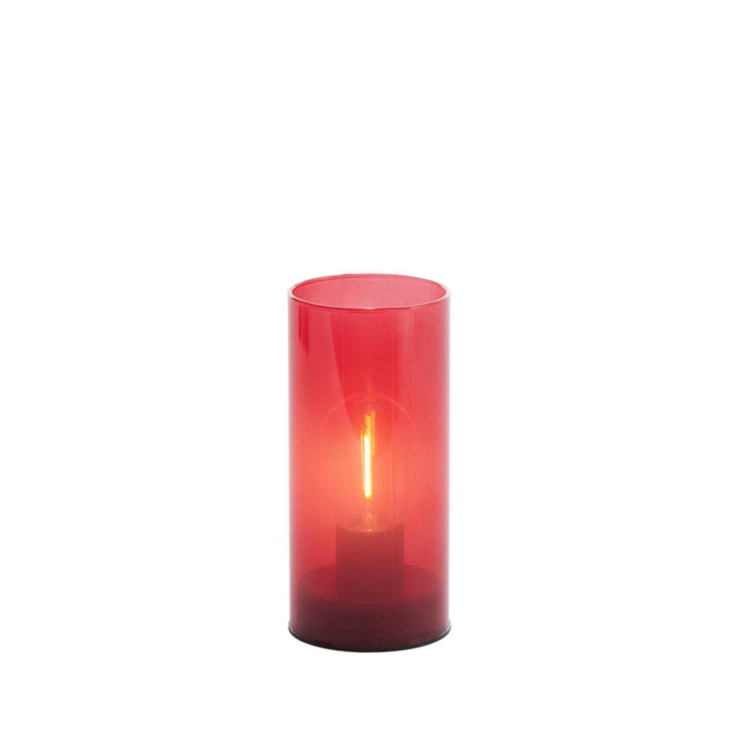 Light & Living Tafellamp LED Ø7x15 Cm VAZOLLA Glas Melk Rood