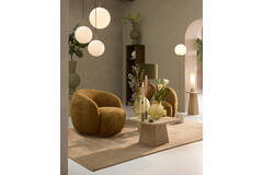 Light & Living Tafellamp Ø12x47 Cm RYLANO Glas Melk+zand+antiek Brons