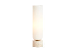 Light & Living Tafellamp Ø12x47 Cm RYLANO Glas Melk+zand+antiek Brons
