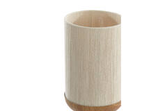 Light & Living Tafellamp Ø22 5x50 Cm DANIA Hout Print Naturel+touw Crème