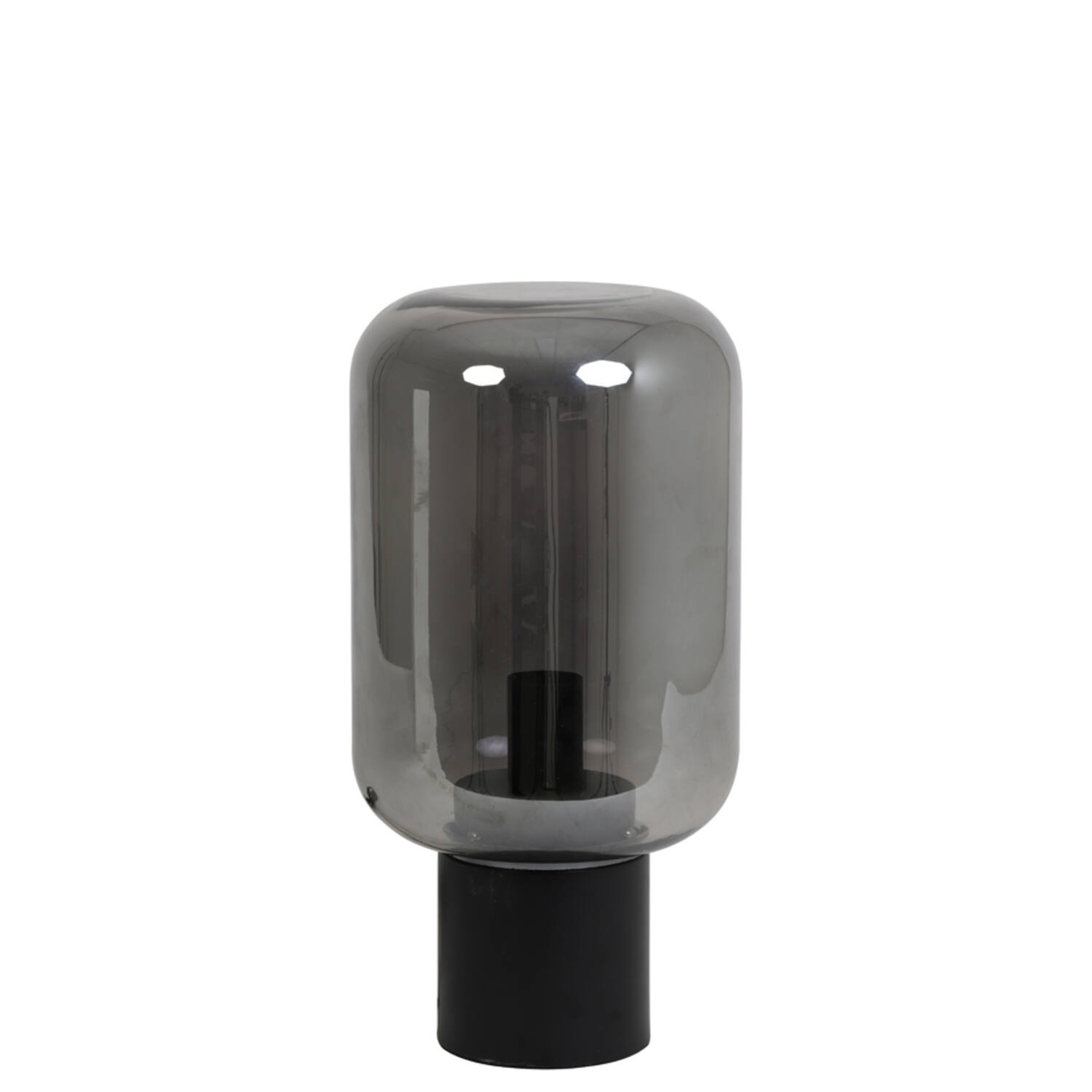 light & living Tafellamp Ø22x43 5 cm ARTURAN smoke glas grijs+mat zwart