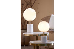 Light & Living Tafellamp Ø25x47 Cm MEDINA Antiek Brons+glas Mat Wit