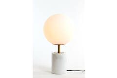 Light & Living Tafellamp Ø25x47 Cm MEDINA Antiek Brons+glas Mat Wit