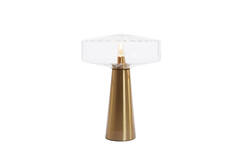 Light & Living Tafellamp Ø40x53 Cm PLEAT Glas Helder+goud