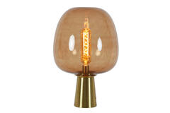 Light & Living Tafellamp Ø40x59 Cm MAYSONY Glas Bruin+brons