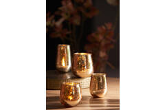 Light & Living Theelicht Ø10x10 Cm FIRO Glas Steenslag Zilver+goud