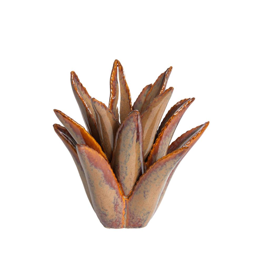 light & living Theelicht Ø24 5x23 cm CACTUS keramiek bruin-grijs