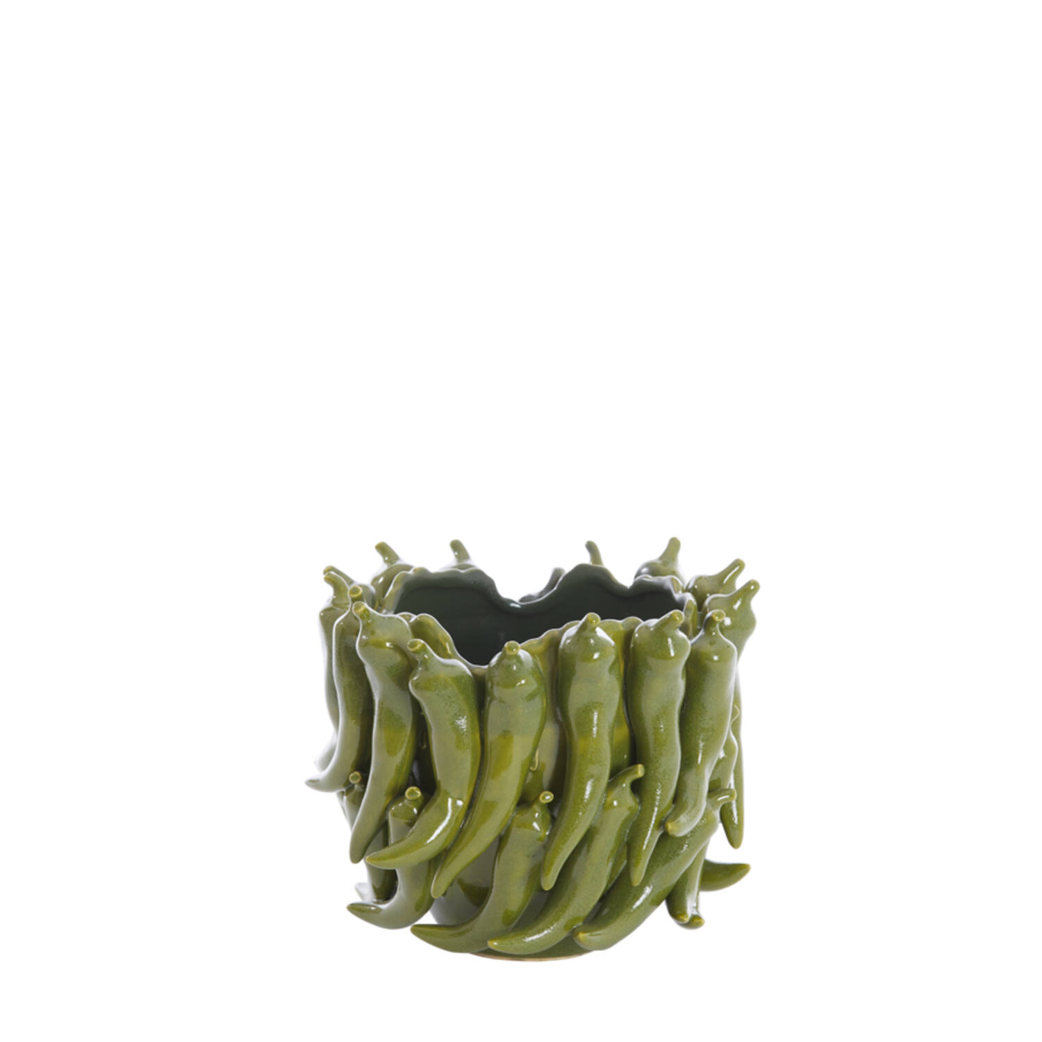 Light & Living Vaas Deco 25 5x24 5x20 5 Cm PEPPER Keramiek Donker Groen